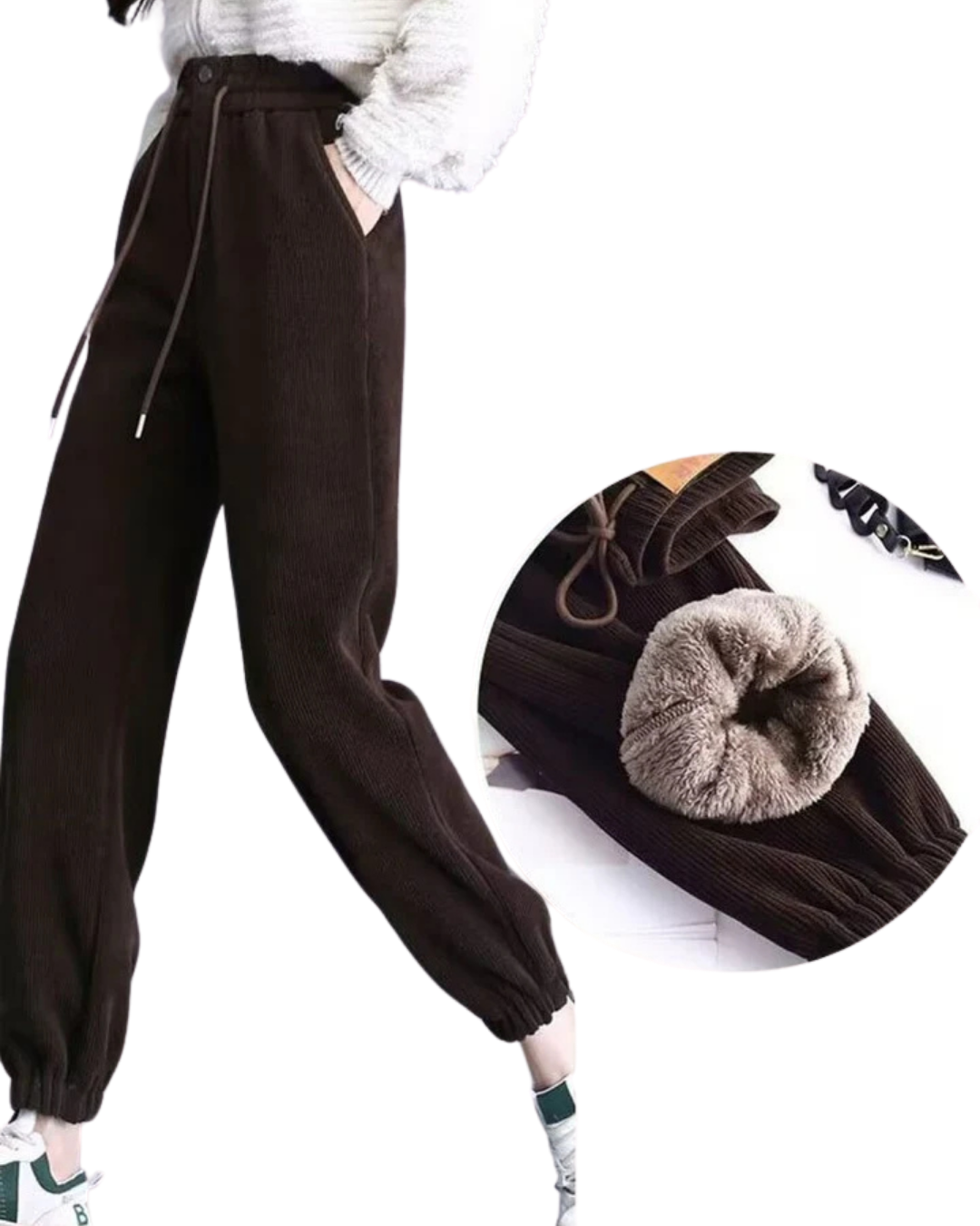 Pantaloni Groși Pentru Femei cu Căptușeală din Fleece