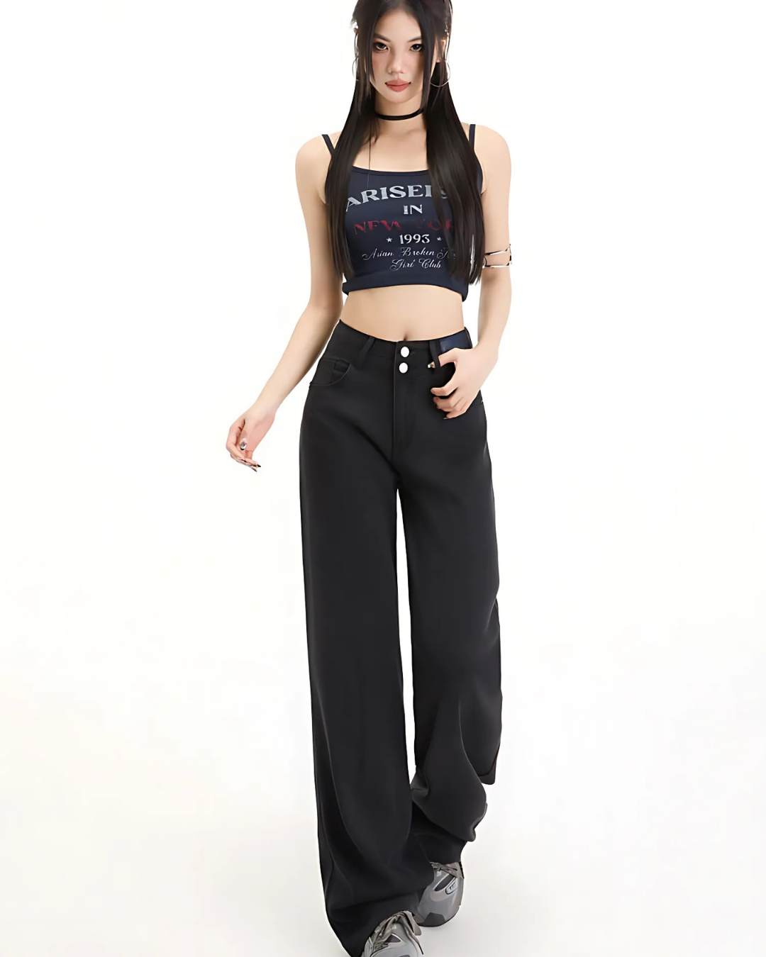 Long Pants Pentru femei cu doi Nasturi