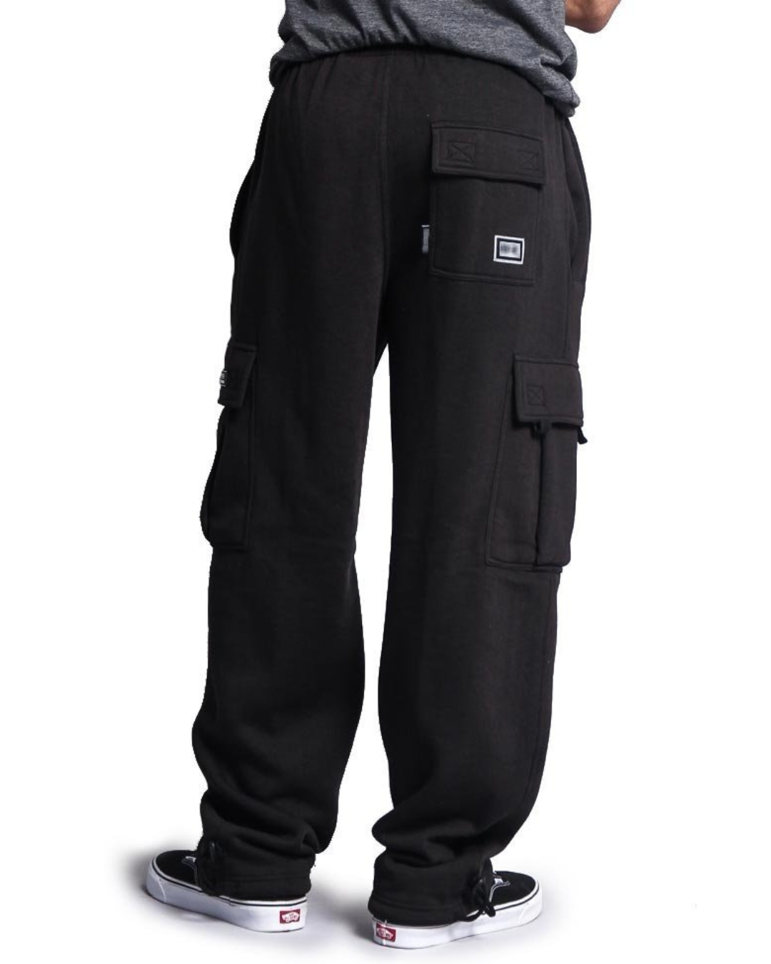 Long Cargo Pants Pentru Bărbați din Lână Groasă cu Talie Elastică
