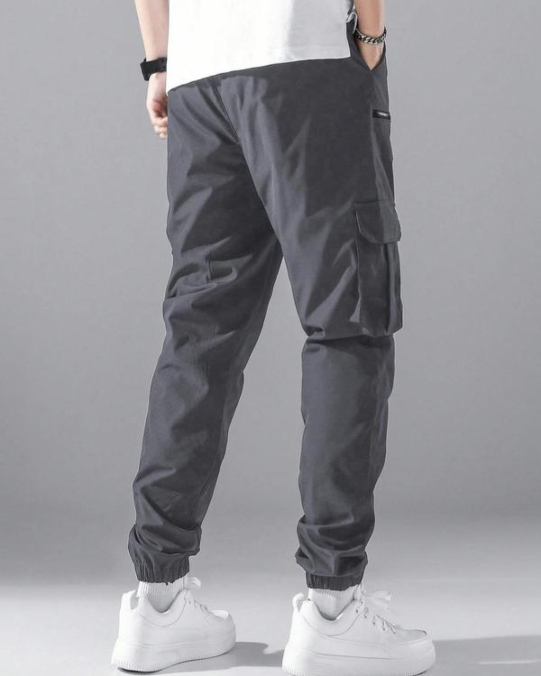 Pantaloni Cargo Bărbătești cu Buzunare și Închidere