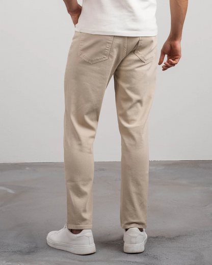 Pantaloni cu Croială Dreaptă, cu țesătură Elastică Pentru o Potrivire Confortabilă și Elegantă 