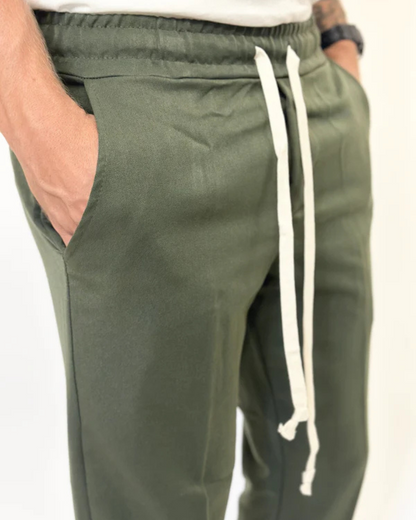 Pantaloni Jogger Pentru Bărbați cu Croială Relaxată și Talie Elastică cu Cordon 