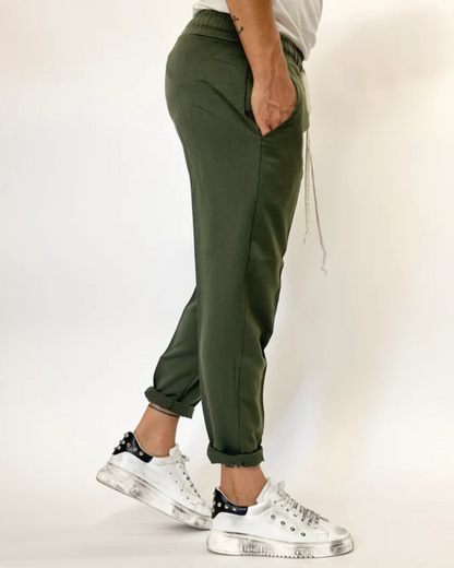 Pantaloni Jogger Pentru Bărbați cu Croială Relaxată și Talie Elastică cu Cordon 