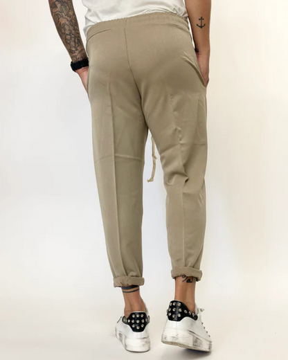 Pantaloni Jogger Pentru Bărbați cu Croială Relaxată și Talie Elastică cu Cordon 