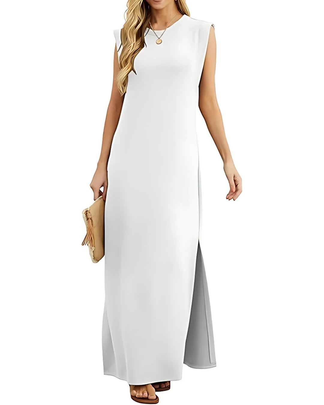 Rochie lungă și largă, cu buzunare laterale