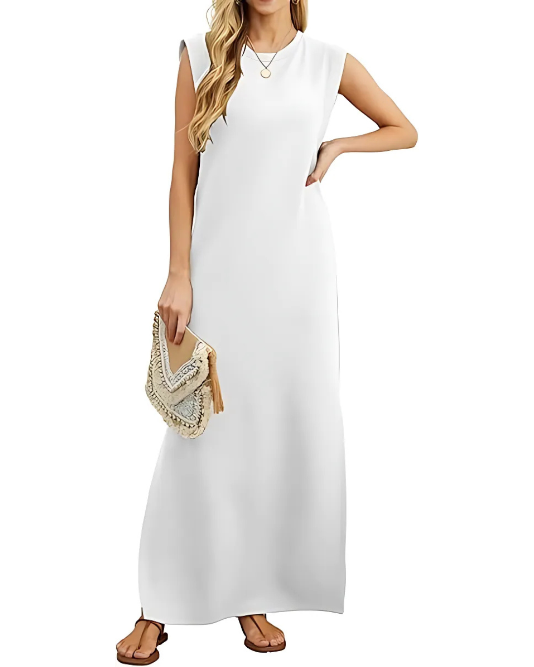 Rochie lungă și largă, cu buzunare laterale