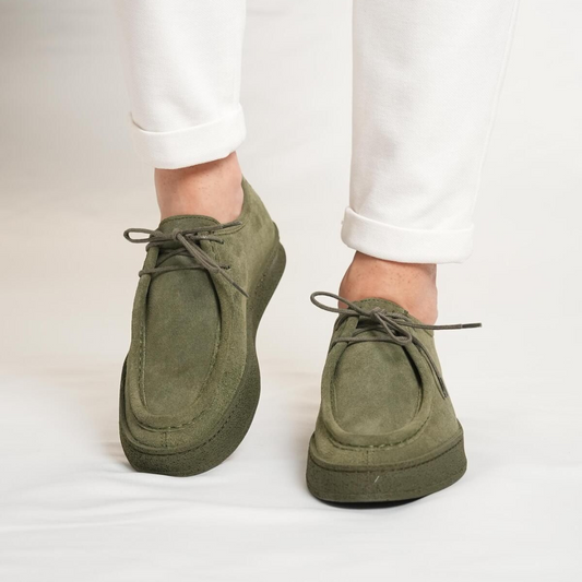 Pantofi casual clasici din piele de căprioară confecționați manual