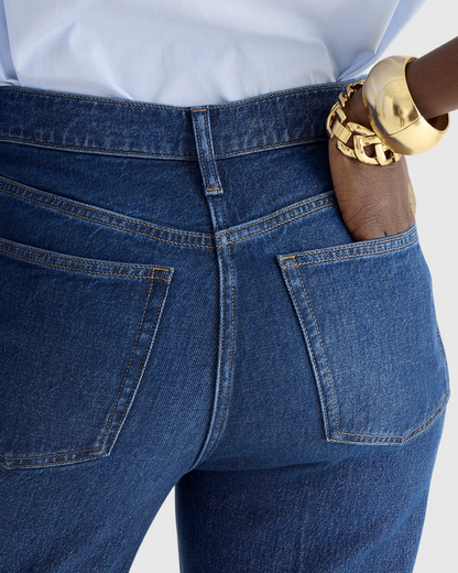 Blugi cu Picior Larg, Talie Înaltă și Control al Abdomenului