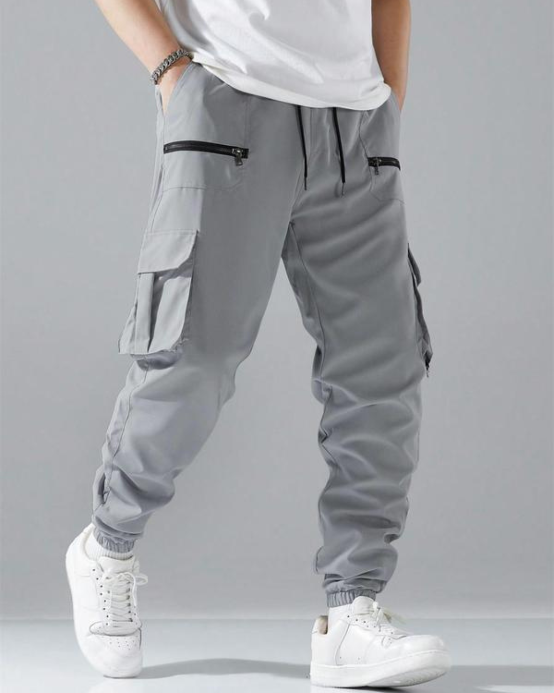 Pantaloni Cargo Bărbătești cu Buzunare și Închidere 