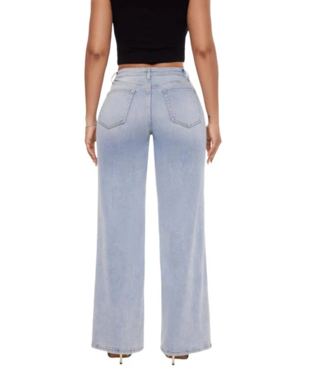 Blugi Largi cu Talie Medie-Joasă pentru Femei