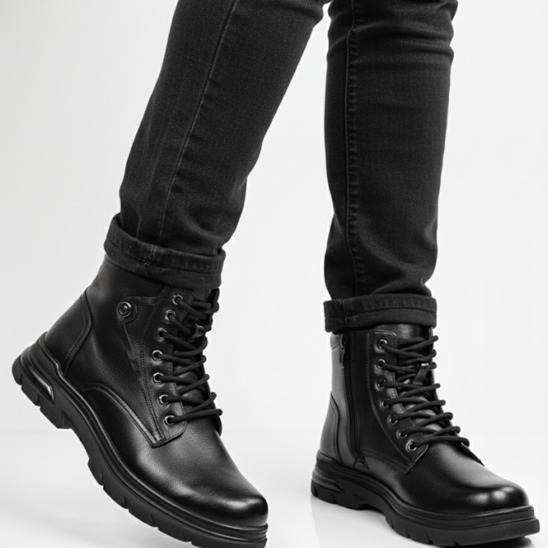 Ghete din Piele Naturală cu Design Robust și Stil Urban Pentru Bărbați