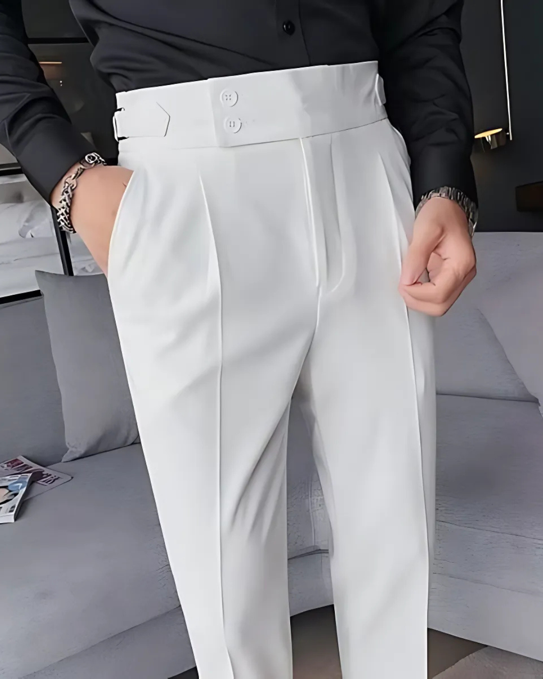 Casual Pants Pentru Bărbați în Culori uni 