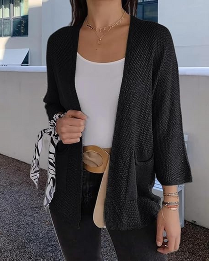 Jachetă casual din tricot cu design deosebit