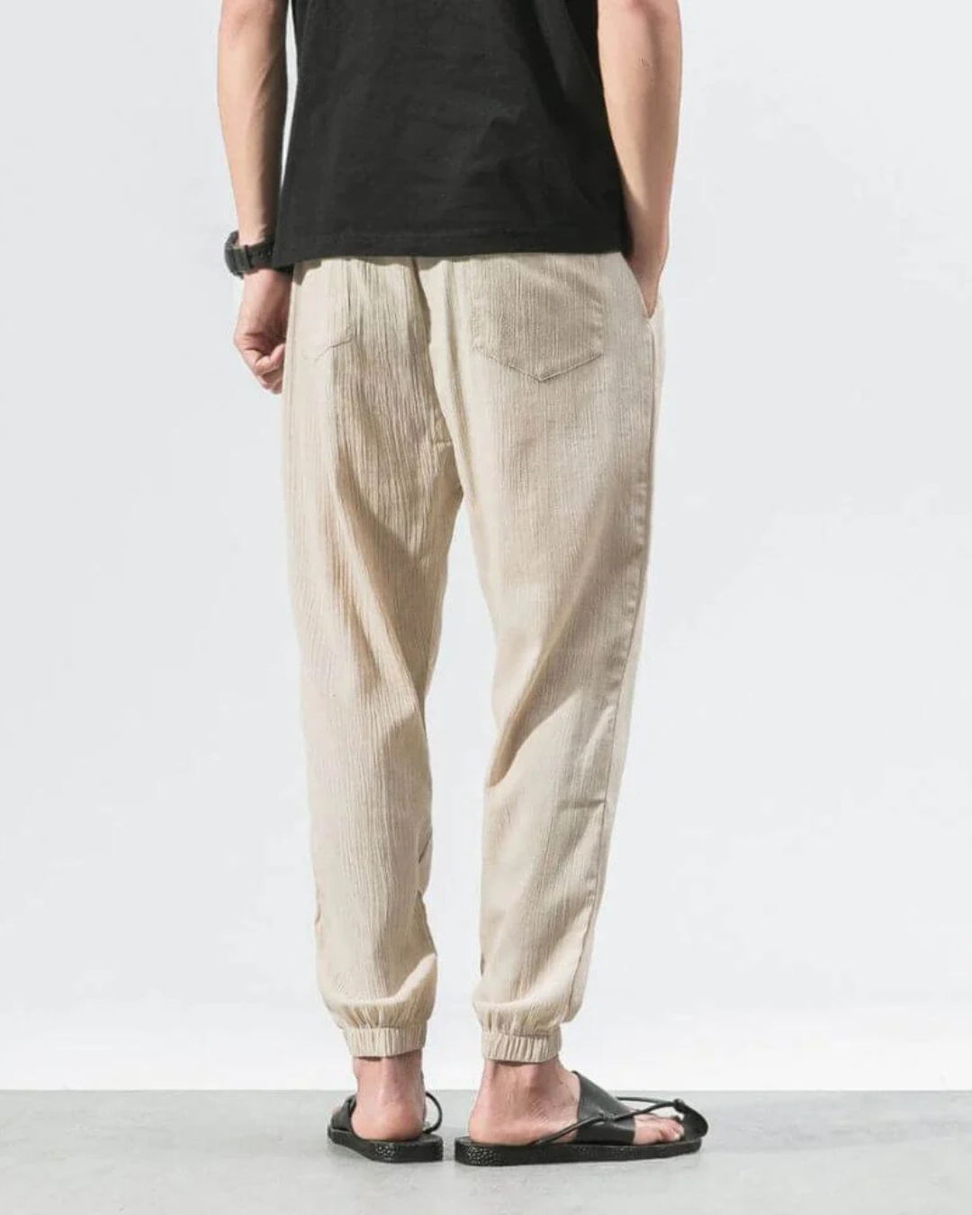 Pantaloni Din in cu Talie Elastică Stil Confortabil și Versatil 