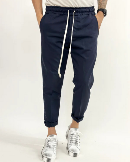 Pantaloni Jogger Pentru Bărbați cu Croială Relaxată și Talie Elastică cu Cordon 