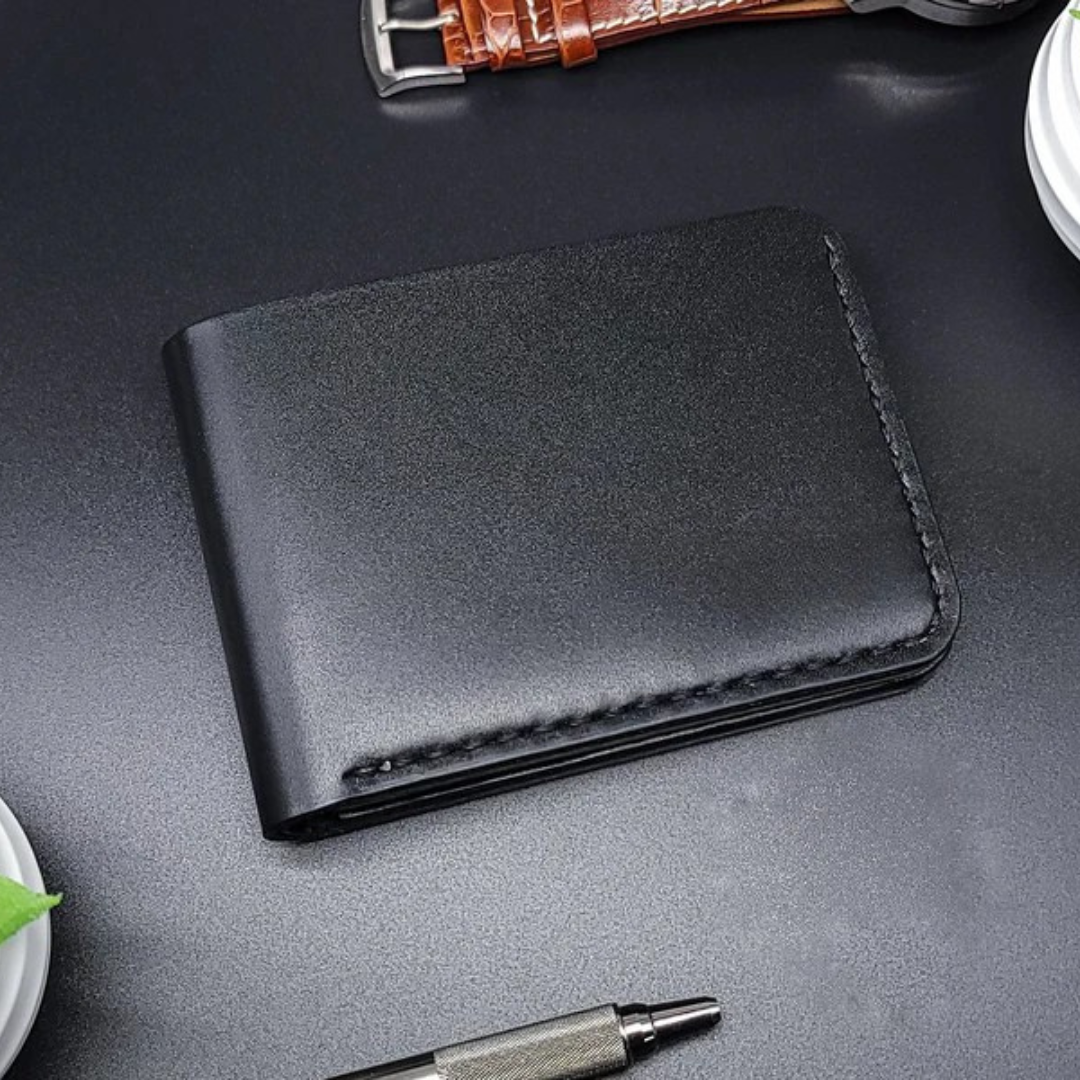 Portofel din piele cu design elegant și cusături întărite®