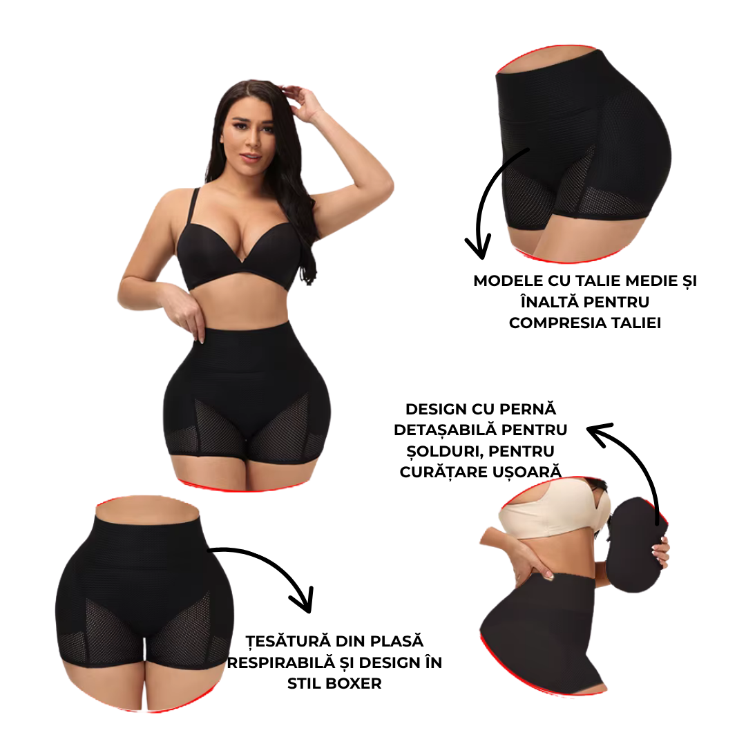 Chiloți modelatori pentru fese cu pernițe ascunse fără cusături (OFERTA 2X1)