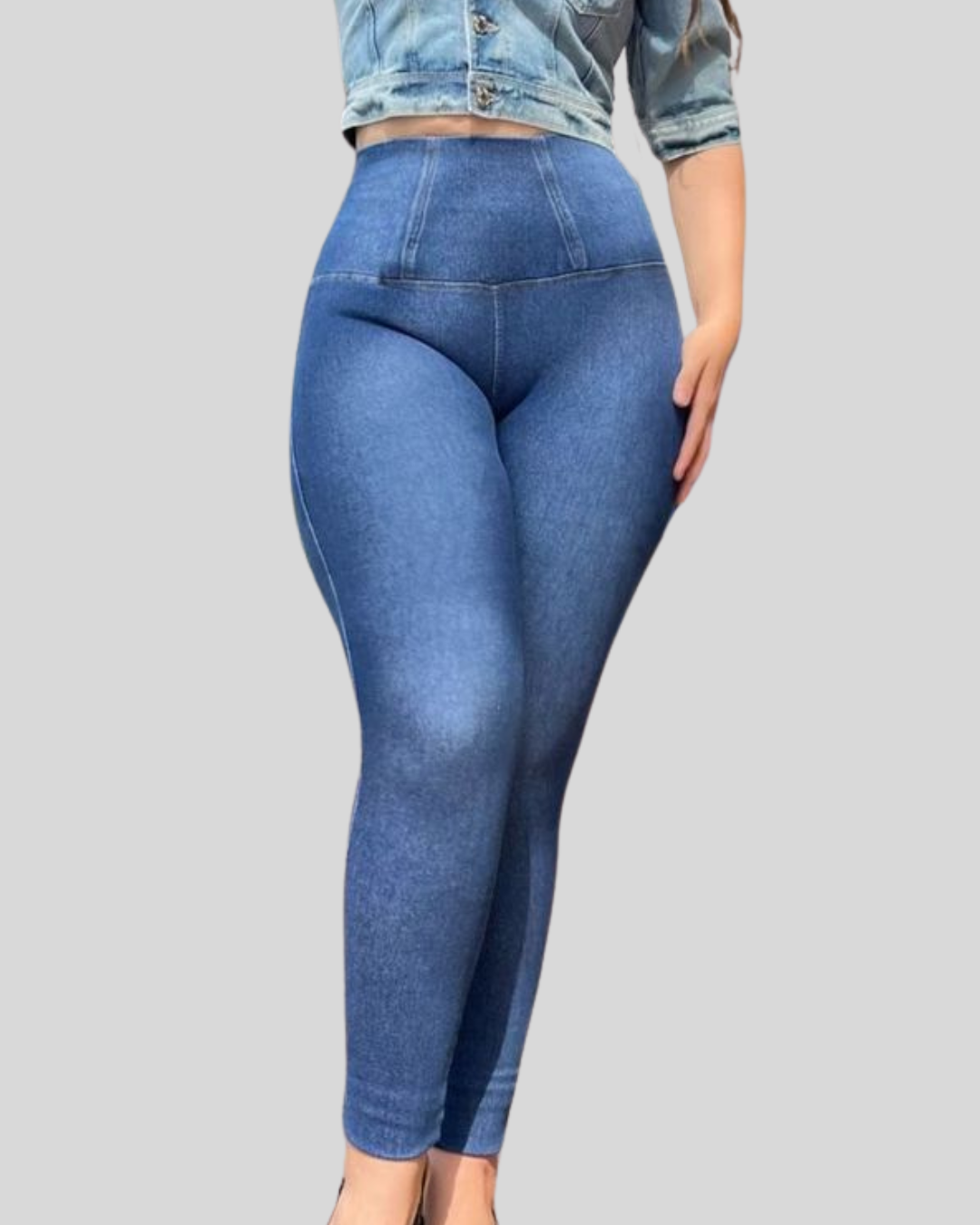 Pantaloni cu efect push-up maro 