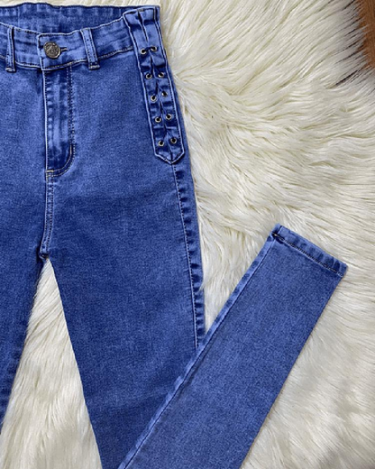 Pantaloni întinși pentru femei fără închizători 