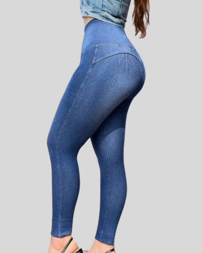 Pantaloni cu efect push-up maro 