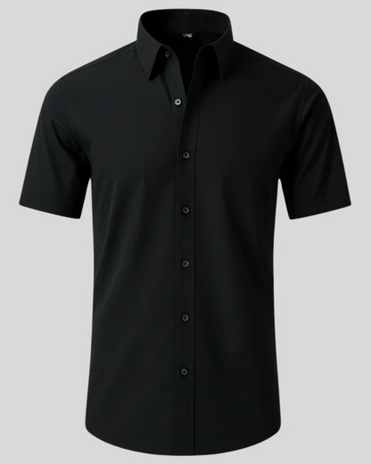 Tricou elastic cu nasturi și mâneci scurte®