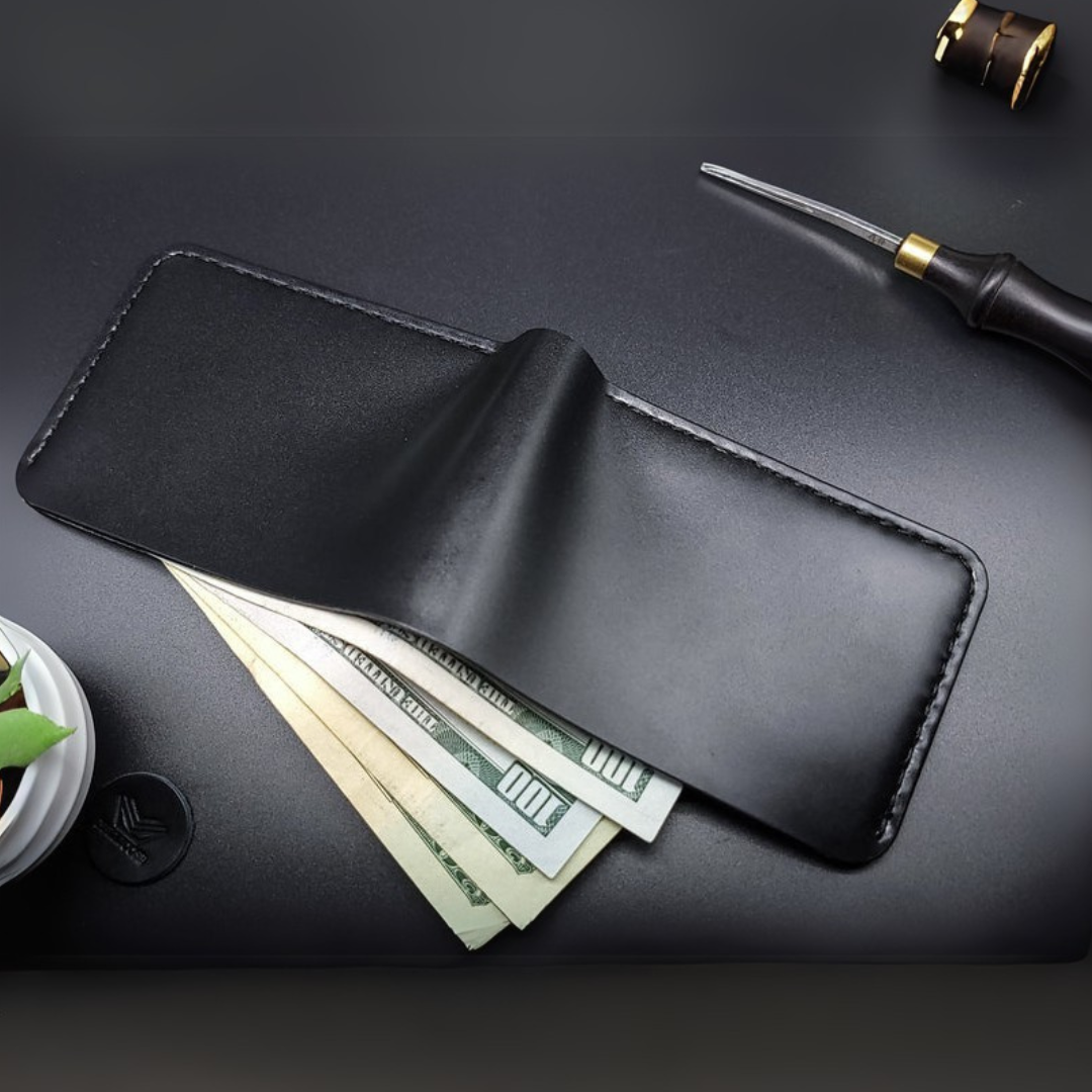 Portofel din piele cu design elegant și cusături întărite®