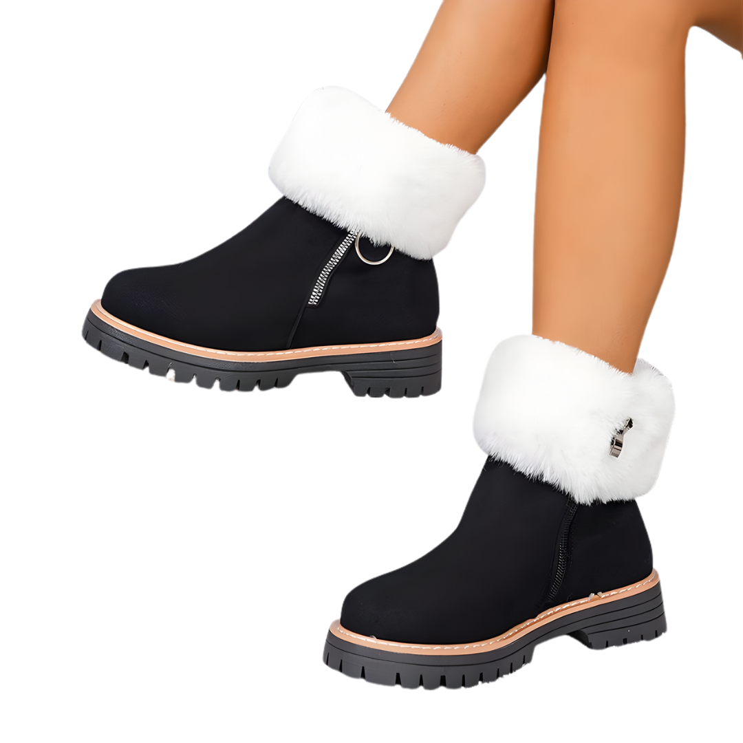 Ghete călduroase și antiderapante cu detalii de lux pentru femei