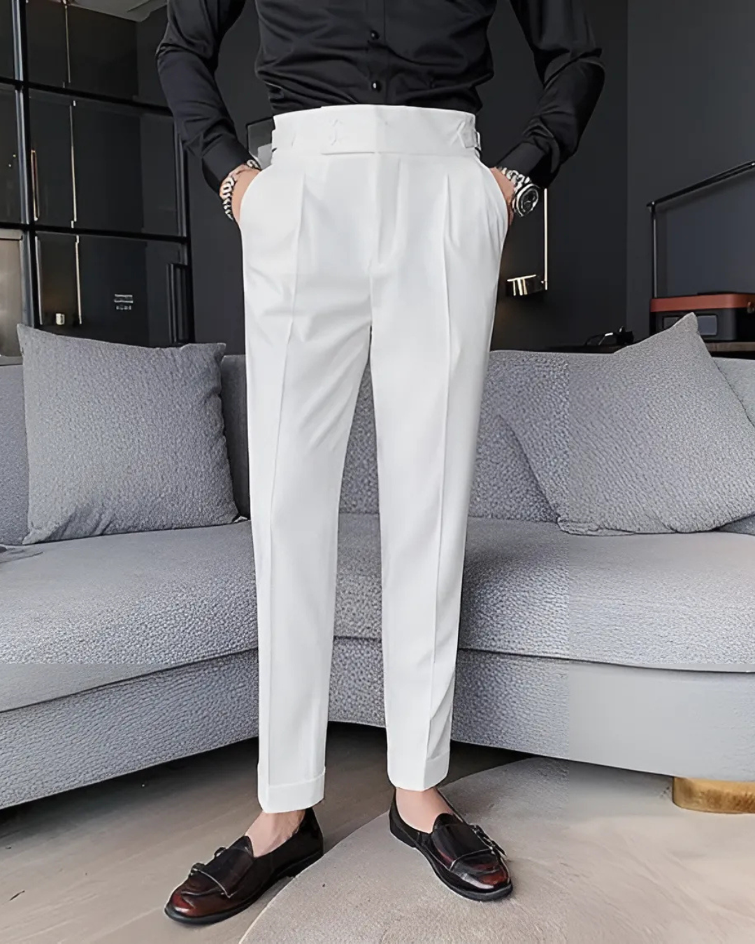 Casual Pants Pentru Bărbați în Culori uni 