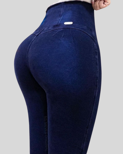 Pantaloni cu efect push-up maro 