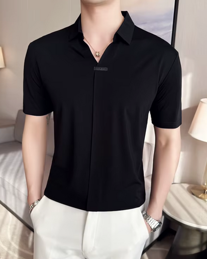 -Elasticitate Ridicată, Ușoară, Moale și Rezistentă la încrețire Cămașă Polo Pentru Bărbați în Culoare Solidă
