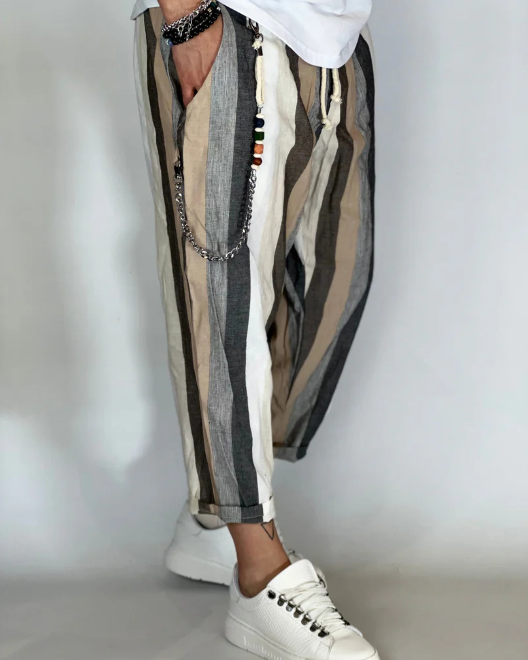 Pantaloni Dungați with the Effect of în Pentru Bărbați 