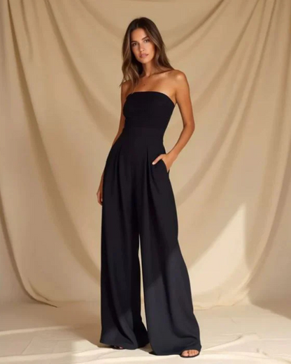 Salopetă Elegantă Fără Bretele, cu un Design Spațios și Sofisticat