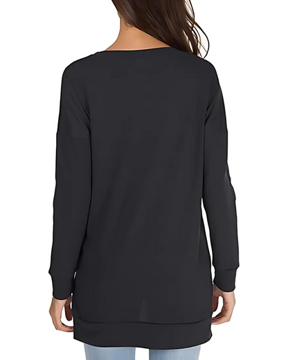 Pulover cu mânecă lungă, cu croială largă, pentru un stil casual și confortabil