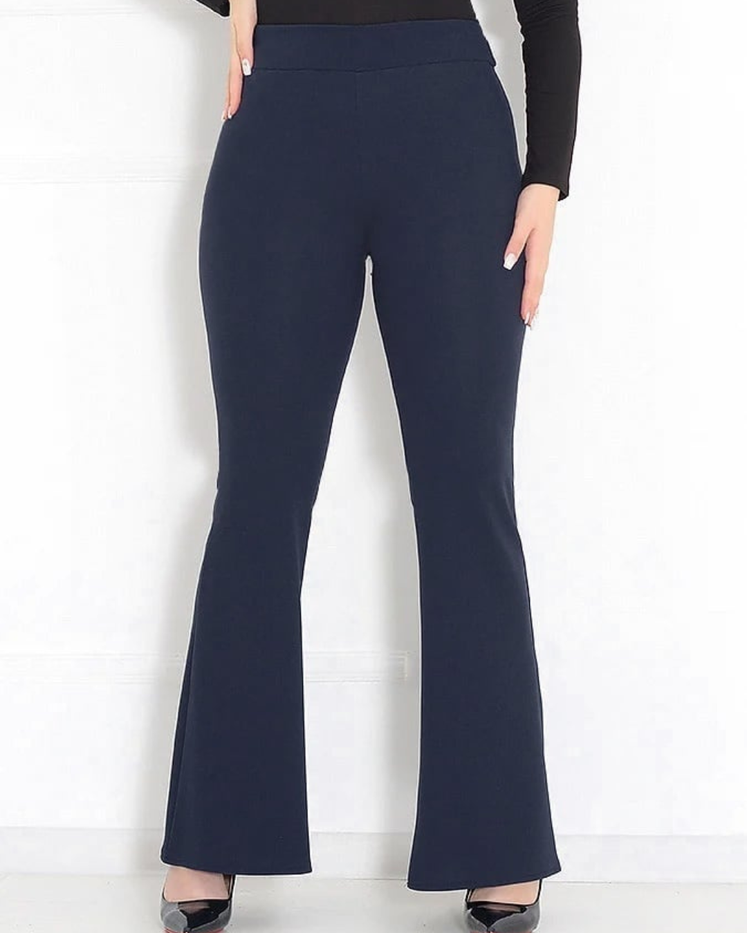 Pantaloni Moderni cu Croială Largă și Țesătură Elastică