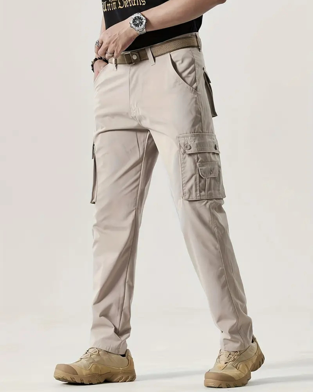 Pantaloni de Lucru Drepți pentru Bărbați, cu Mai Multe Buzunare 