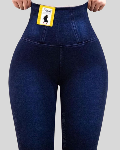 Pantaloni cu efect push-up maro 