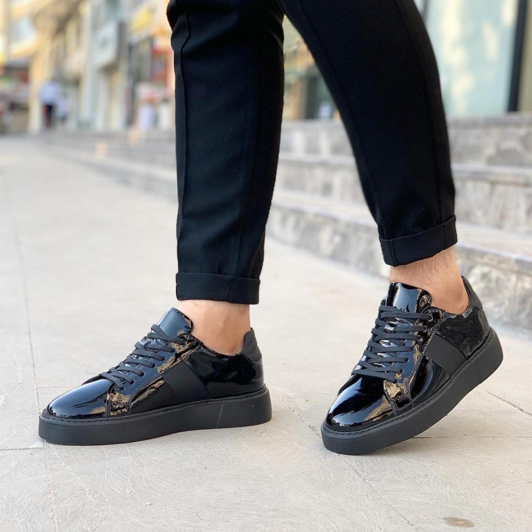 Adidași din piele pentru bărbați, cu talpă groasă și design urban elegant