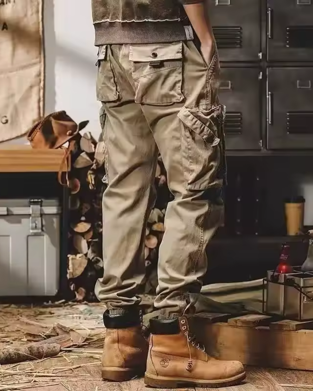 Pantaloni cargo vintage pentru bărbați în stil american 