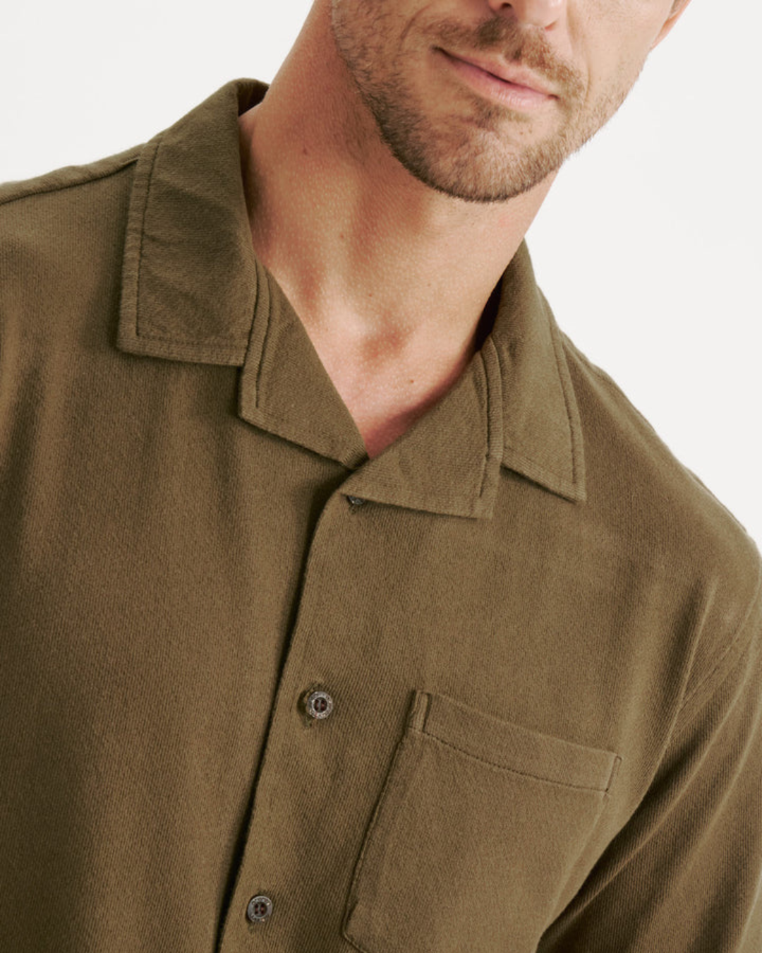 Cămașă din in cu mâneci scurte și nasturi pentru bărbați