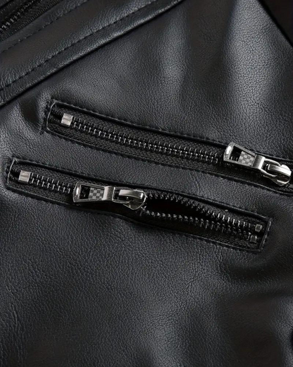 Jacheta din piele pentru bărbați cu glugă®