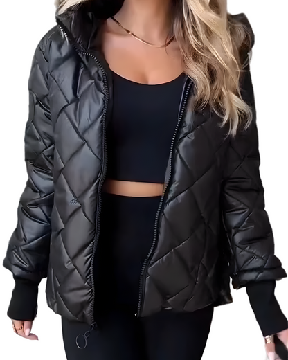 Jachetă Casual de Bumbac cu Glugă pentru Femei