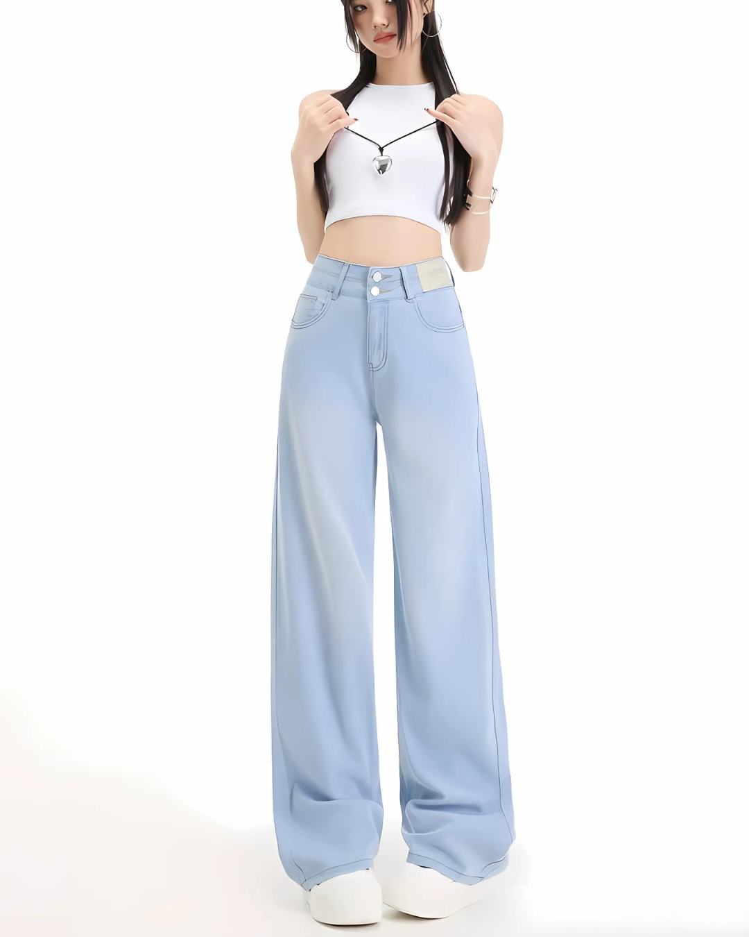 Long Pants Pentru femei cu doi Nasturi