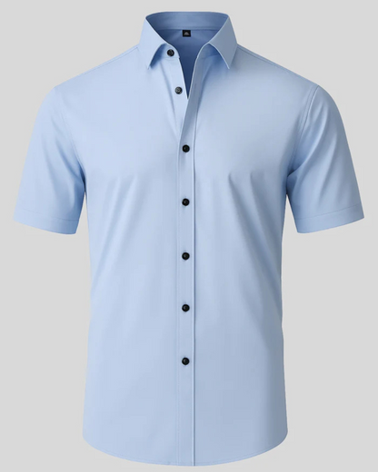 Tricou elastic cu nasturi și mâneci scurte®