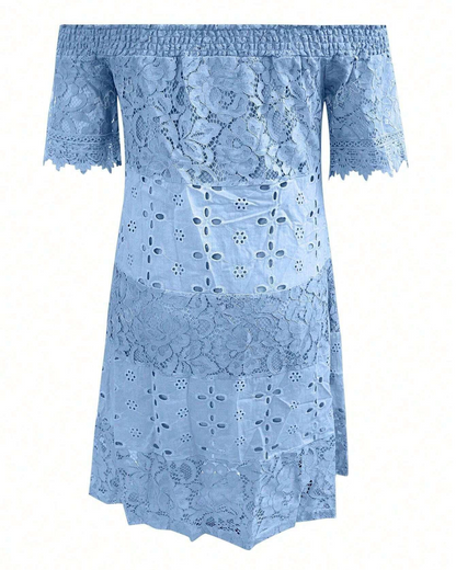 Rochie Elegantă de Dantelă Fără Bretele Openwork Pentru Femei