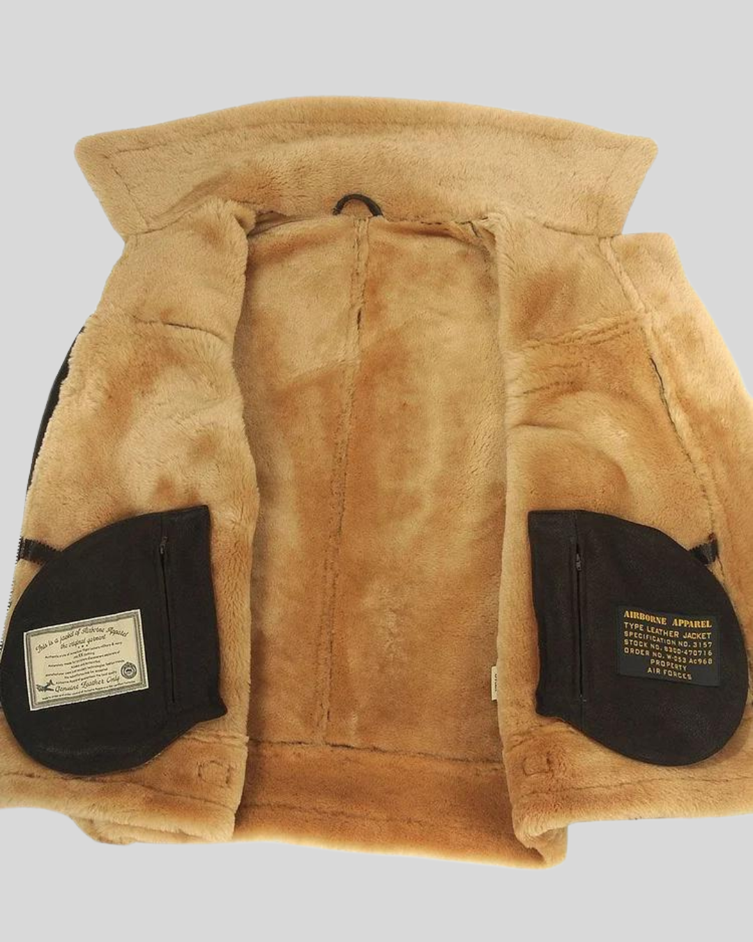 Jachetă Aviator Pentru Bărbați din Leather și Fleece 