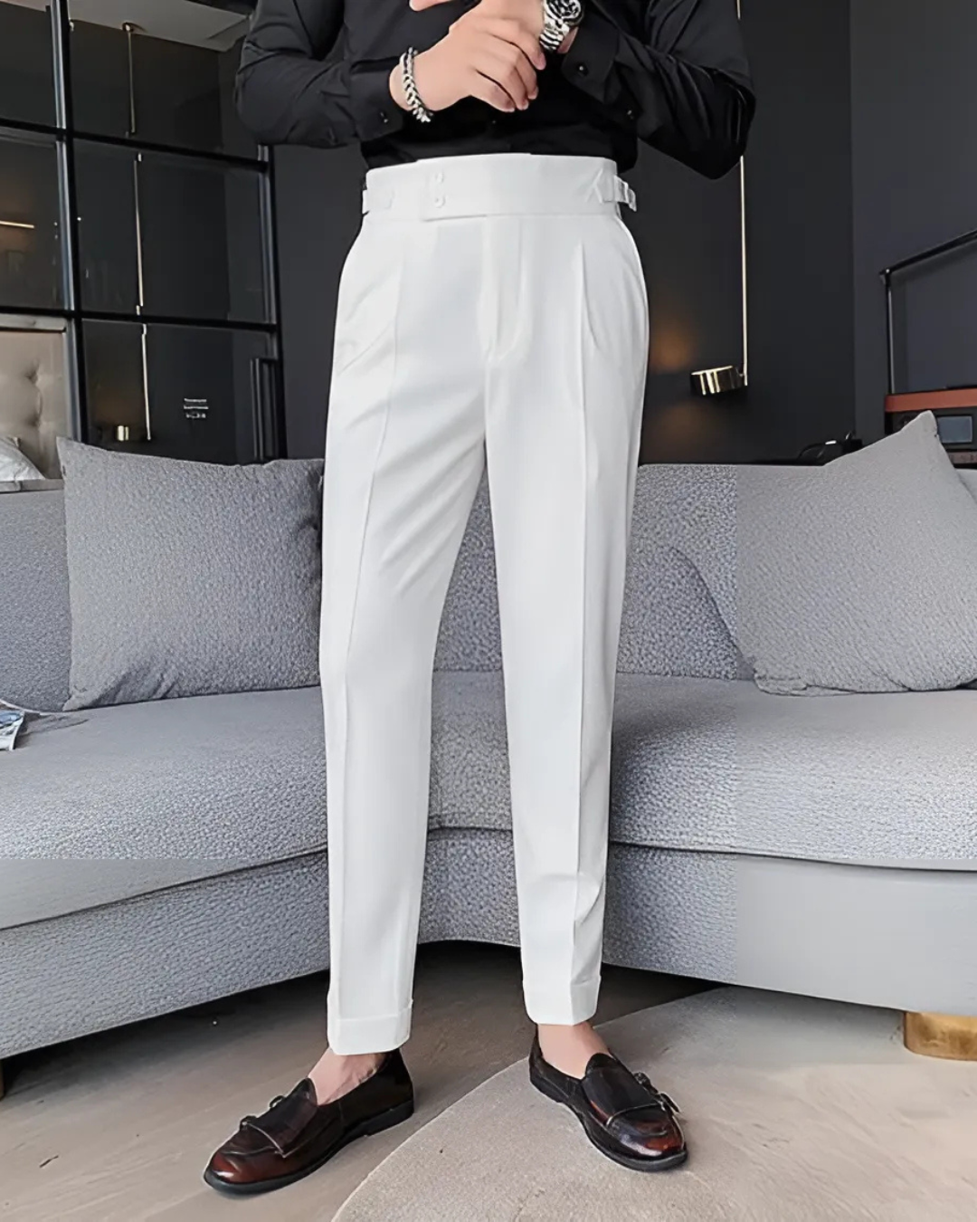 Casual Pants Pentru Bărbați în Culori uni 