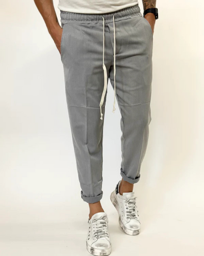 Pantaloni Jogger Pentru Bărbați cu Croială Relaxată și Talie Elastică cu Cordon 