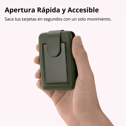 Portofel minimalist cu protecție RFID și design compact pentru carduri