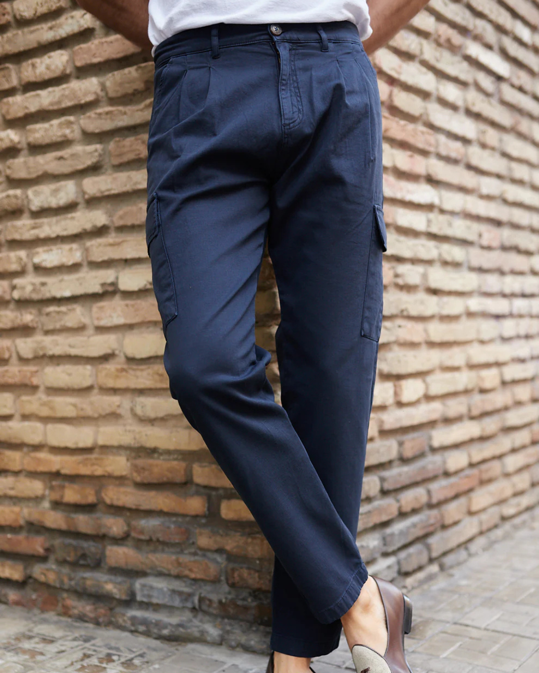 Pantaloni Cargo Din in și Bumbac Pentru Bărbați