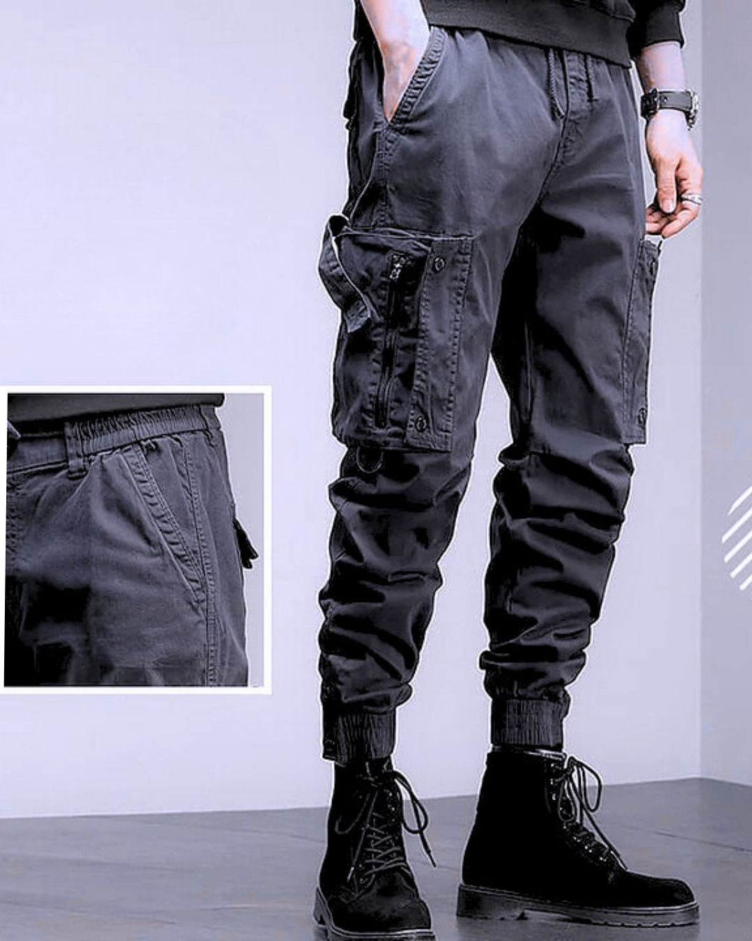 Pantaloni cargo cu mai multe genți de umăr 